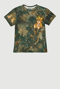Boys Hunter Camo Savage Bear Graphic Tee