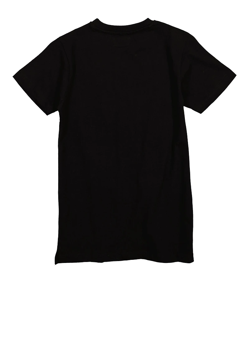 Boys Champs Chenille Patch Graphic Tee, Black, Size 10-12