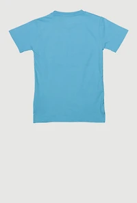 Boys Embroidered Game Graphic Tee, Blue, Size 18-20