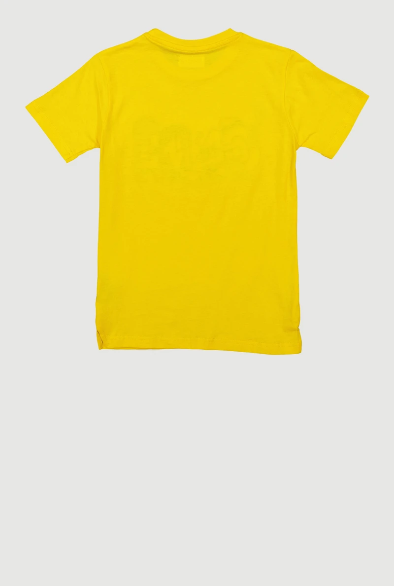 Boys Game Embroidered Graphic Tee, Yellow, Size 8