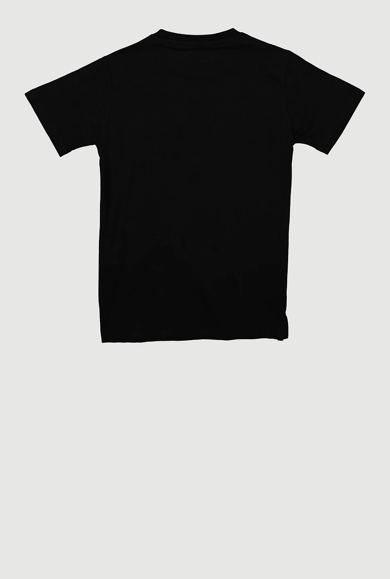 Boys Embroidered Graffiti Bear Graphic Tee, Black, Size 10-12