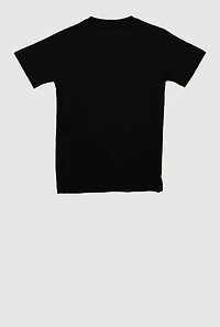 Boys Embroidered Graffiti Bear Graphic Tee, Black, Size 18-20