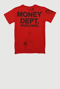 Boys Paint Splatter Money Dept. Worldwide Tee, Red, Size 14-16