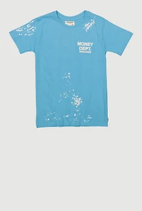 Boys Paint Splatter Money Dept. Worldwide Graphic Tee, Blue,