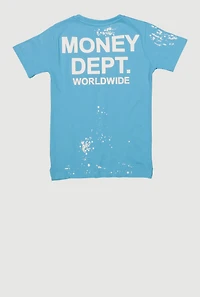 Boys Paint Splatter Money Dept. Worldwide Graphic Tee, Blue,