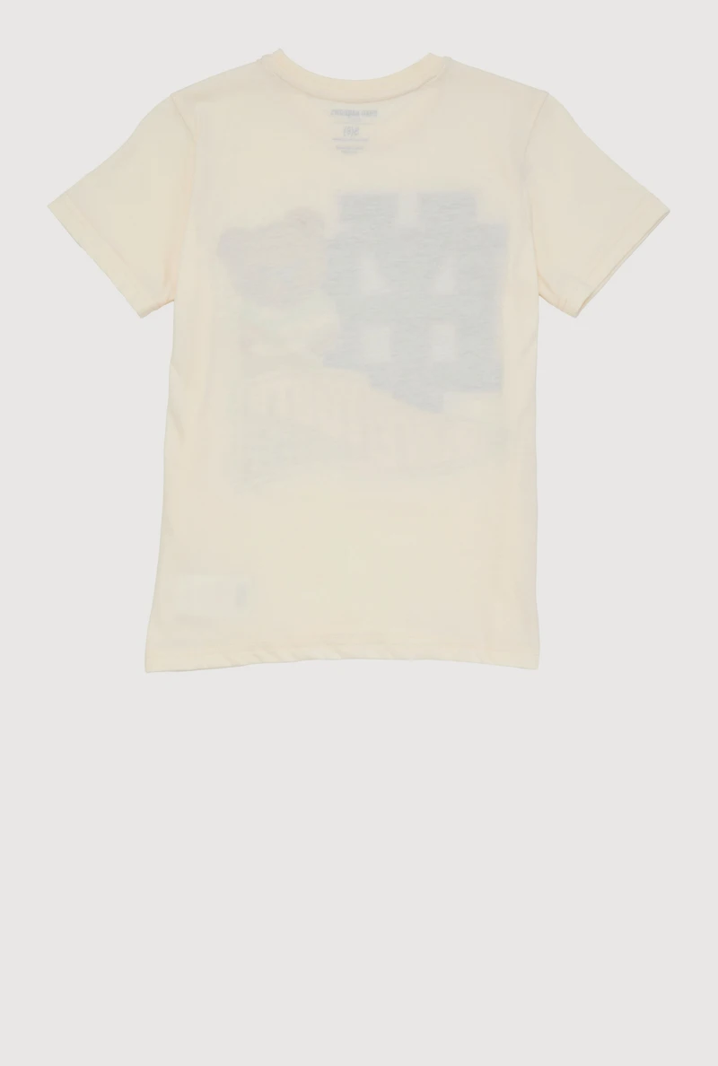 Boys Chenille Bear Graphic Tee, Beige,