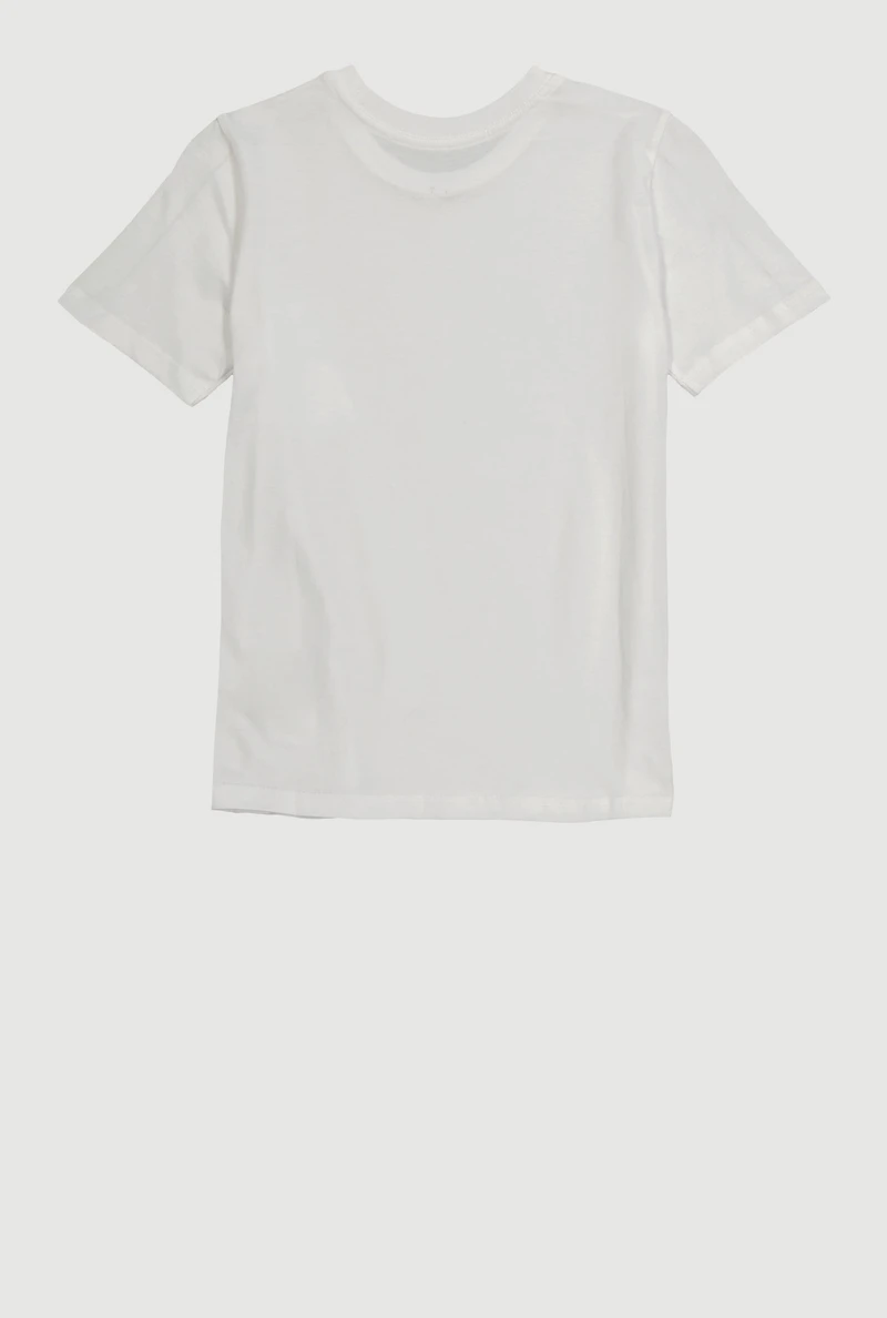Boys Puma Sleeve Graphic Print Tee, White, Size M