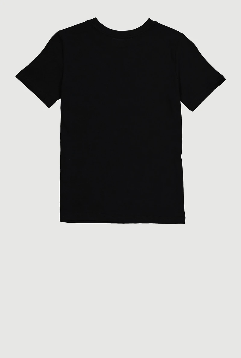 Boys Puma Graphic Print Tee, Black, Size L