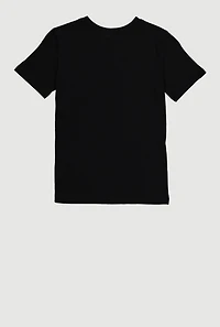 Boys Puma Graphic Print Tee, Black, Size L