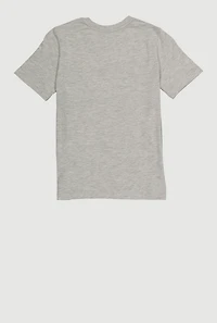 Boys Marled Puma Graphic Print Tee, Grey, Size M