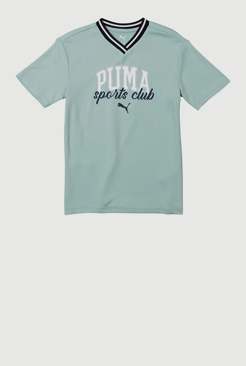 Boys Puma Sports Club Graphic Tee, Green,