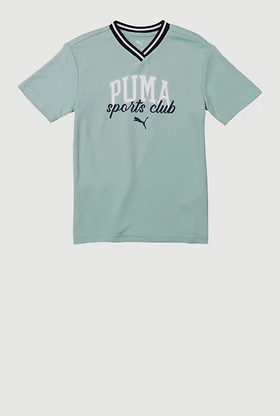 Boys Puma Sports Club Graphic Tee, Green,