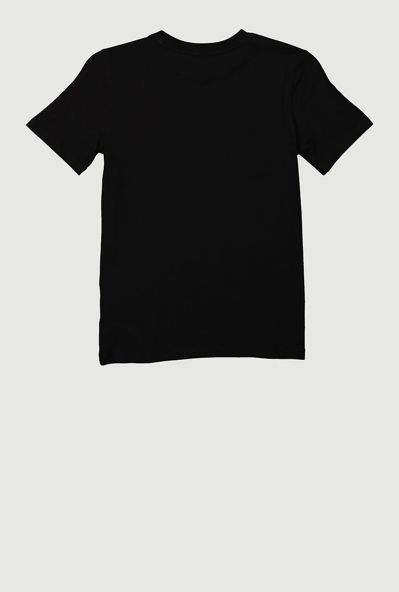 Boys Puma Logo T Shirt, Black, Size 8