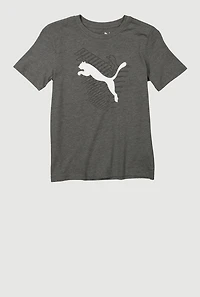 Boys Puma Marled Tee, Grey, Size M