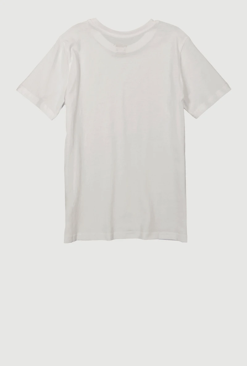 Boys Puma Crew Neck Tee, White, Size 8