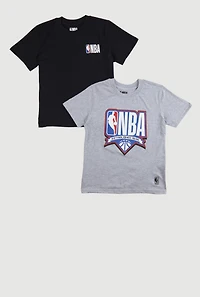 Boys NBA Logo Graphic Tees 2 Pack, Multi, Size 8
