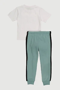 Little Boys Flap Pocket Goat Graphic Top and Joggers