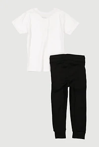 Little Boys Take The Shot Bear Tee and Joggers, Multi, Size 5