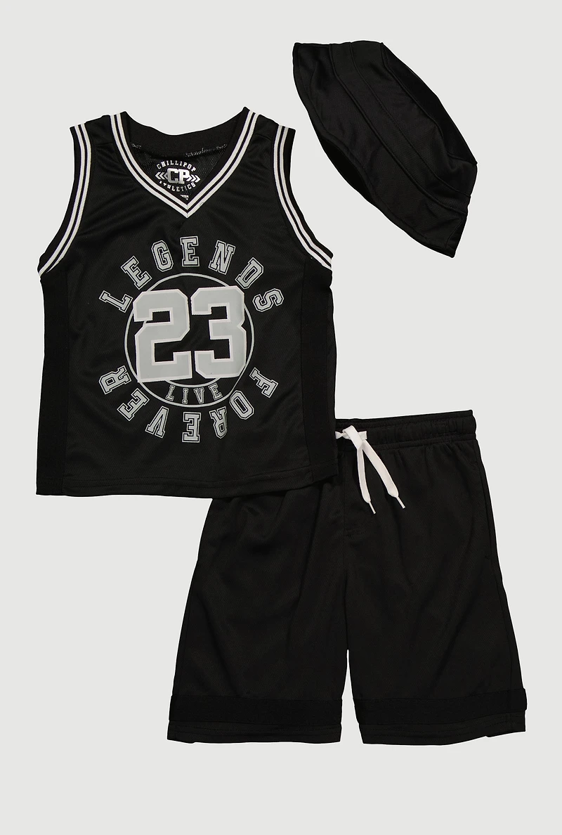 Little Boys Legends Live Forever Tank Top and Shorts 3 Piece Set