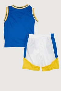 Little Boys Varsity Stripe Just Did It Jersey and Shorts with Hat, Multi, Size 7