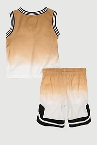 Little Boys Ombre GOAT Graphic Tank Top and Shorts with Hat, Multi, Size 7