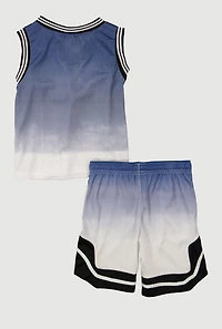 Little Boys Ombre GOAT Graphic Tank Top and Shorts with Hat, Multi,