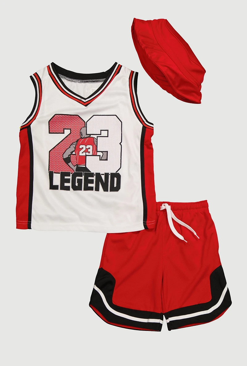 Little Boys 23 Legend Tank Top and Shorts 3 Piece Set