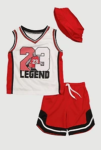 Little Boys 23 Legend Tank Top and Shorts 3 Piece Set