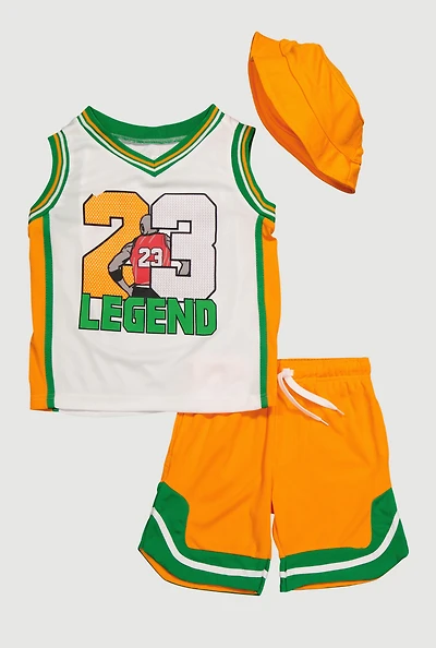 Little Boys 23 Legend Tank Top and Shorts 3 Piece Set,
