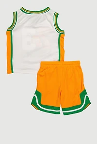 Little Boys 23 Legend Tank Top and Shorts 3 Piece Set, Orange, Size 5-6
