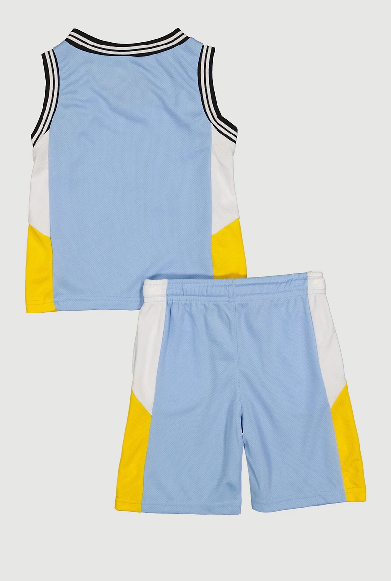 Little Boys 23 GOAT Graphic Mesh Jersey and Shorts with Bucket Hat