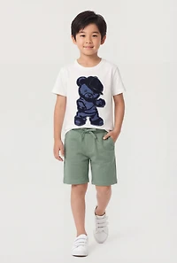 Little Boys Teddy Bear Graphic Tee and Shorts Set