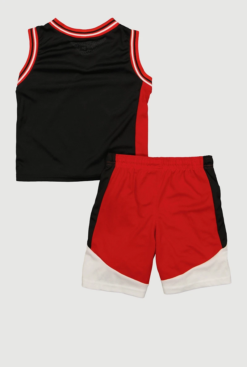 Little Boys Just Did It Basketball Jersey and Shorts with Bucket Hat