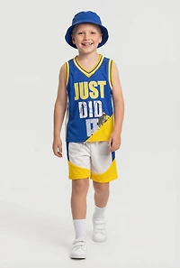 Little Boys Just Did It Basketball Jersey and Shorts with Bucket Hat