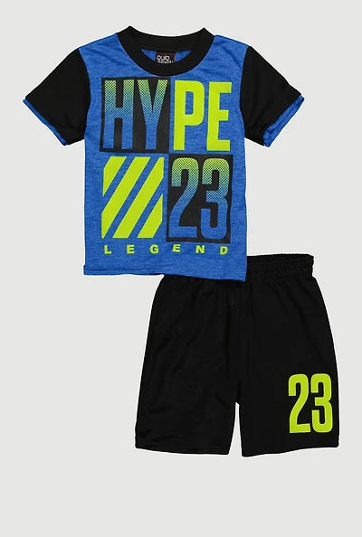 Little Boys Hype Legend 23 Graphic Tee and Jersey Mesh Shorts