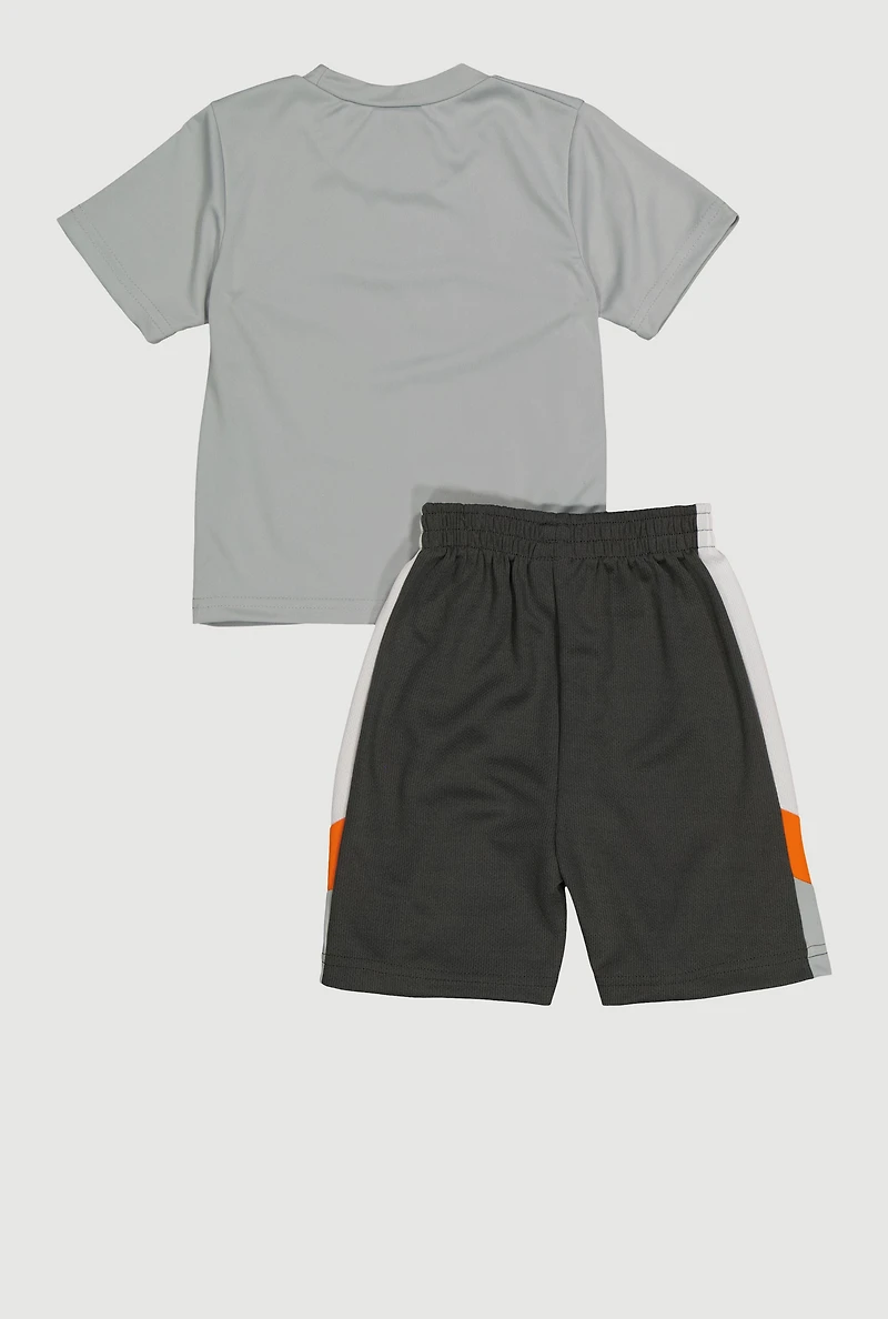 Little Boys 23 Legend Tee and Shorts, Grey, Size 4