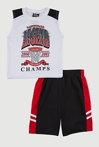Little Boys Basketball Legend Muscle Tee and Shorts, Multi, Size 7