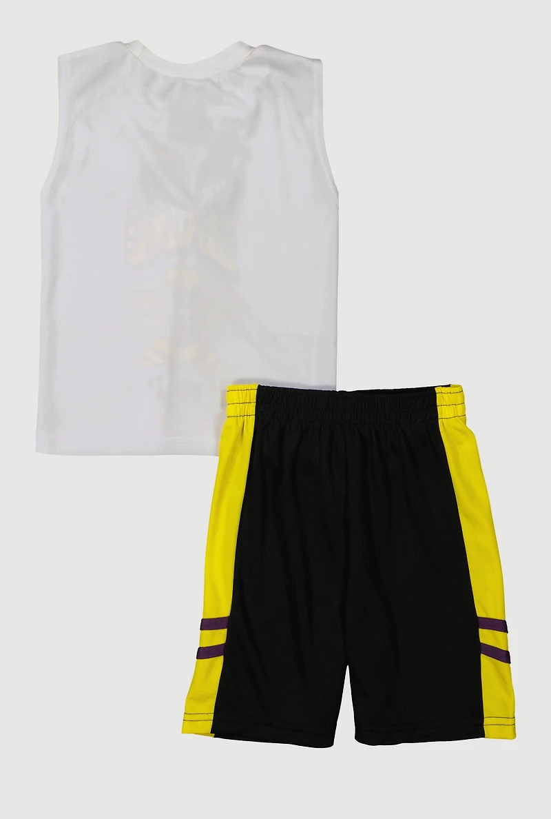 Little Boys Basketball Legend Muscle Tee and Shorts, Multi,