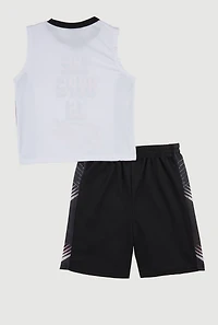 Little Boys The Hype Is Real Muscle Tee and Shorts, Multi, Size 5-6