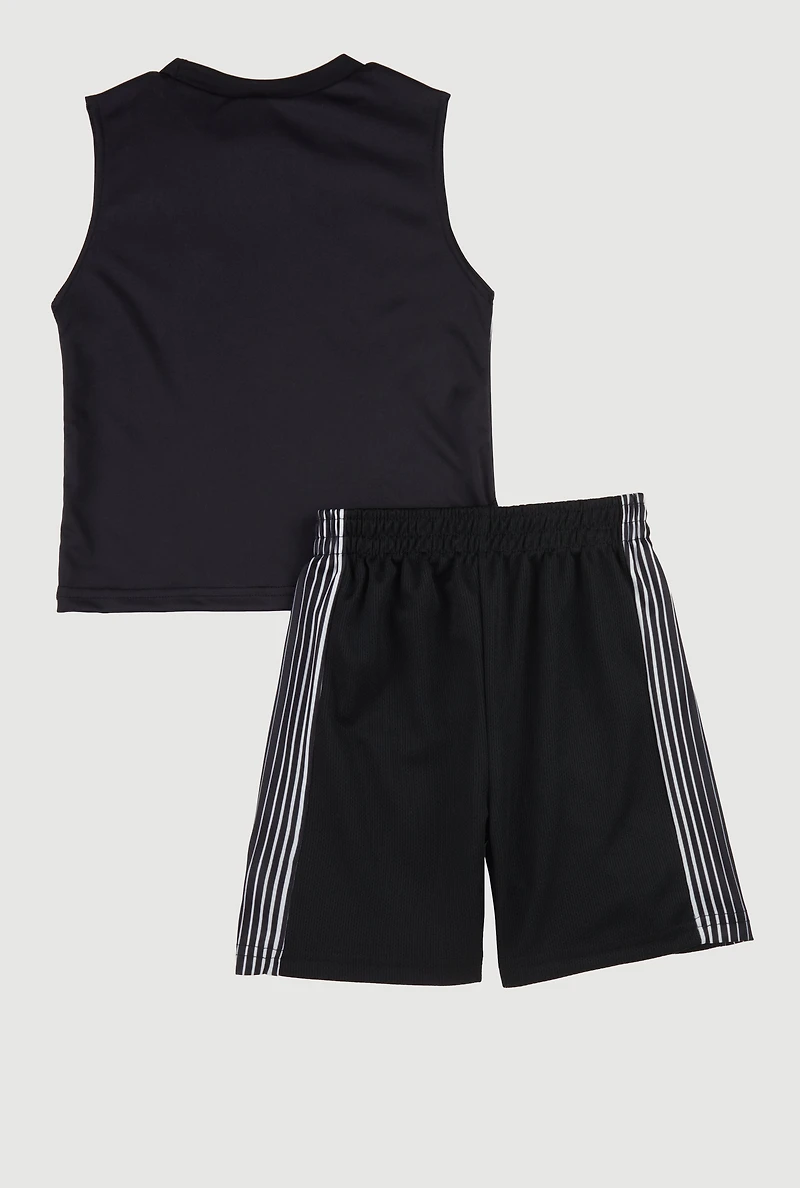 Little Boys Legends Tank Top and Shorts, Black, Size 7