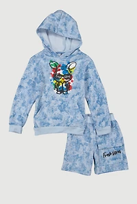 Little Boys Fresh Vibes Hoodie and Sweatshorts
