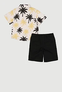 Little Boys Palm Tree Graphic Shirt and Shorts