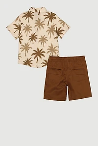 Little Boys Palm Tree Graphic Shirt and Shorts