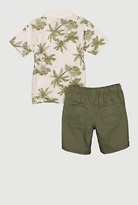 Little Boys Palm Tree Polo Shirt and Shorts
