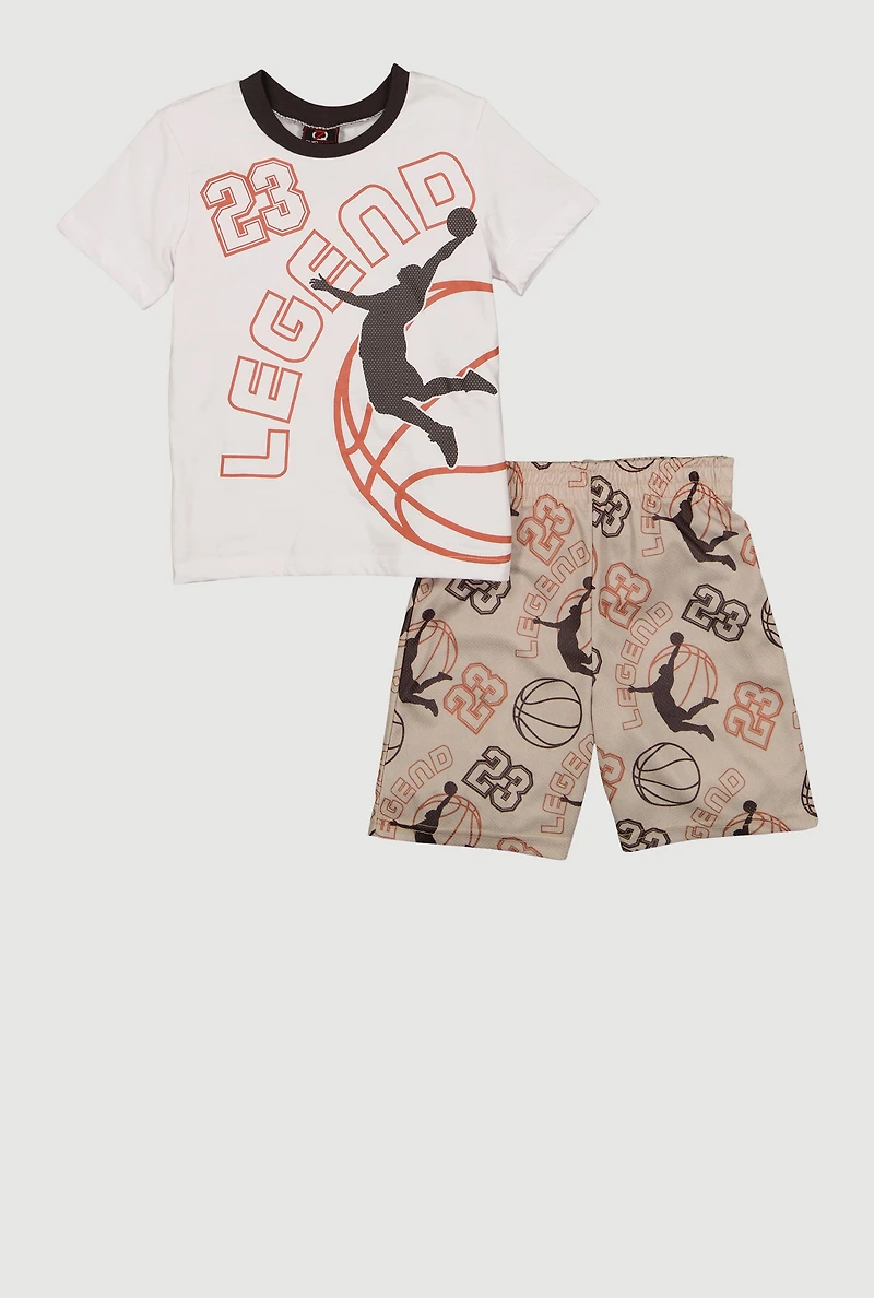 Little Boys 23 Legend Graphic Tee and Shorts