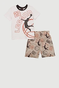Little Boys 23 Legend Graphic Tee and Shorts