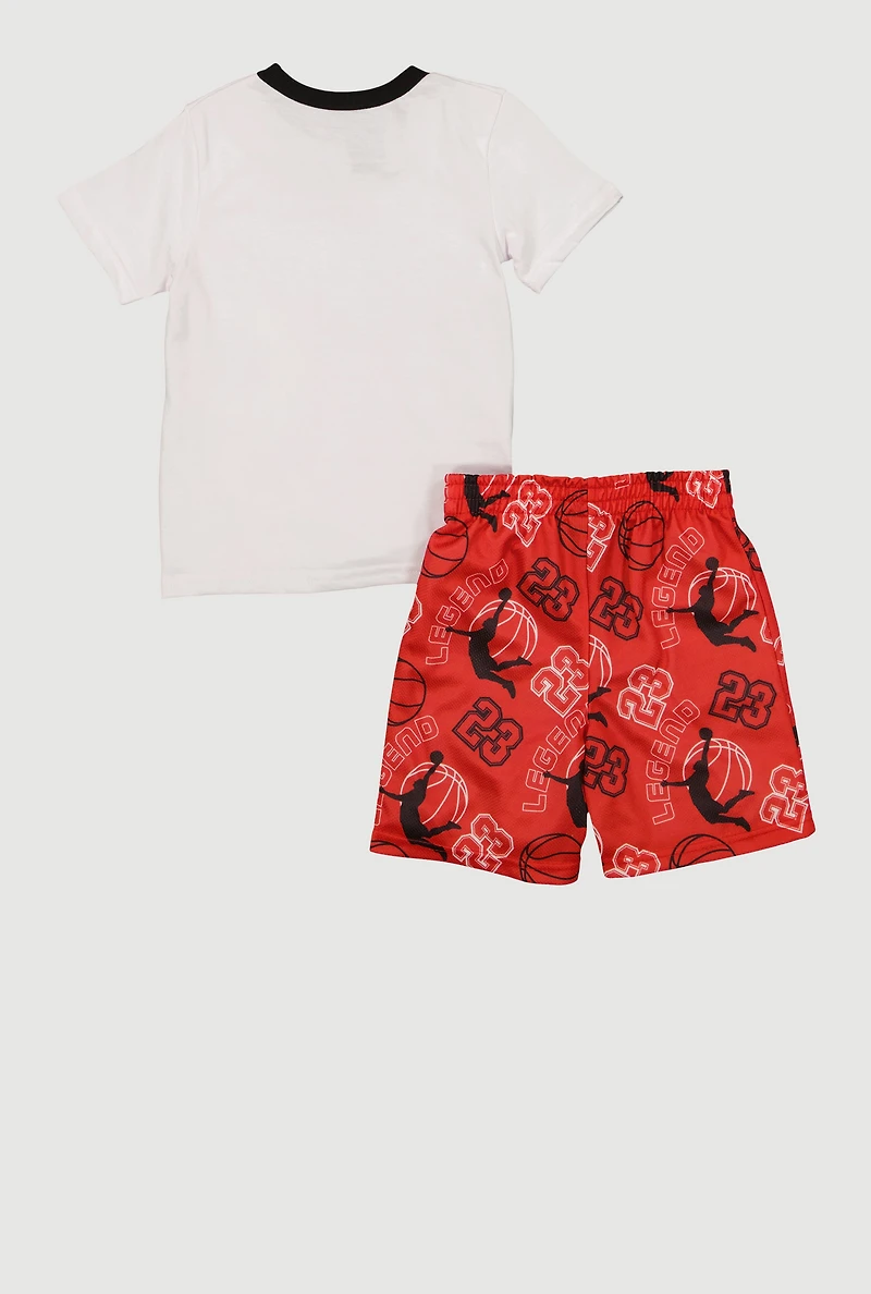 Little Boys 23 Legend Graphic Tee and Shorts