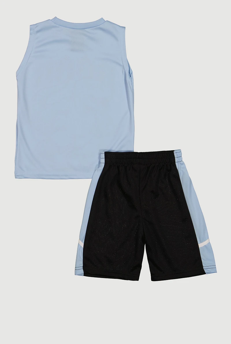 Little Boys Roar Dinosaur 23 Graphic Tee and Shorts
