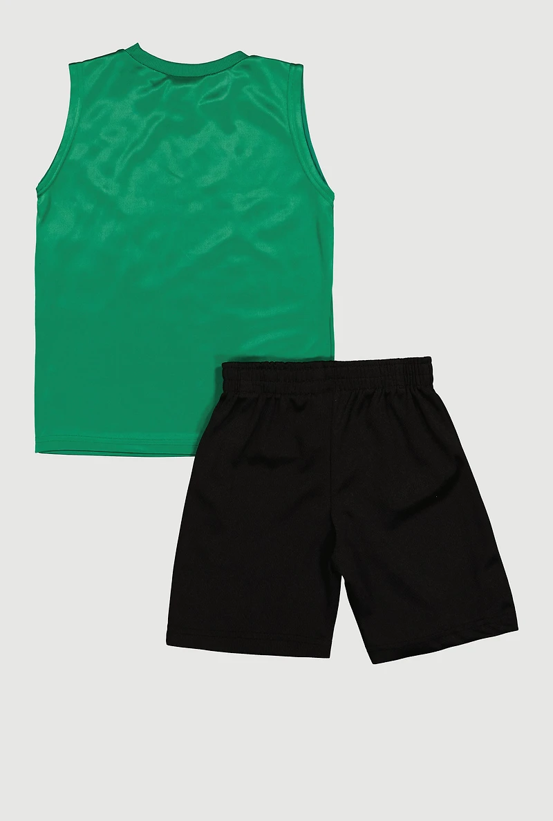 Little Boys 23 Graphic Mesh Tank Top and Shorts