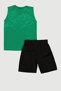 Little Boys 23 Graphic Mesh Tank Top and Shorts
